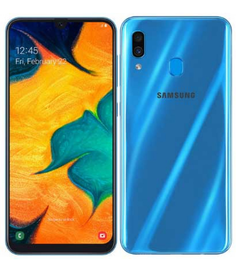 Samsung Galaxy A30 - 64GB - 4GB RAM - 4G LTE - Dual SIM- Blue